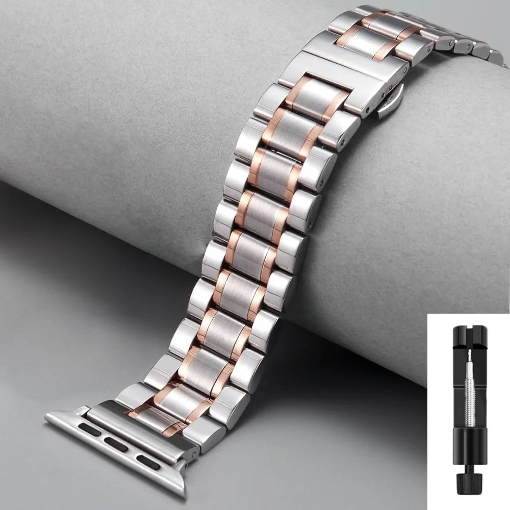 Stainless Steel Strap For Apple Watch Band Series 11/10/9/8/7/6/5/4/3/SE 3 Metal Bracelet For iWatch Ultra 3 49mm 45mm 44mm 46mm