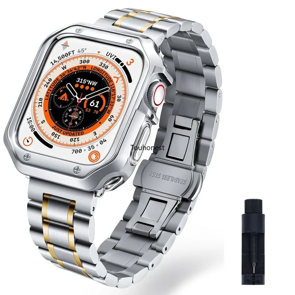 Stainless Steel Strap For Apple Watch Band Series 11/10/9/8/7/6/5/4/3/SE 3 Metal Bracelet For iWatch Ultra 3 49mm 45mm 44mm 46mm