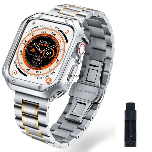 Stainless Steel Strap For Apple Watch Band Series 11/10/9/8/7/6/5/4/3/SE 3 Metal Bracelet For iWatch Ultra 3 49mm 45mm 44mm 46mm