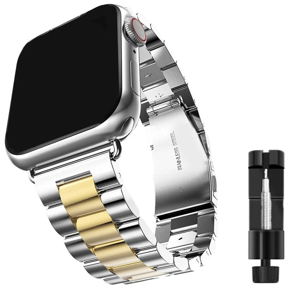 Stainless Steel Strap For Apple Watch Band Series 11/10/9/8/7/6/5/4/3/SE 3 Metal Bracelet For iWatch Ultra 3 49mm 45mm 44mm 46mm