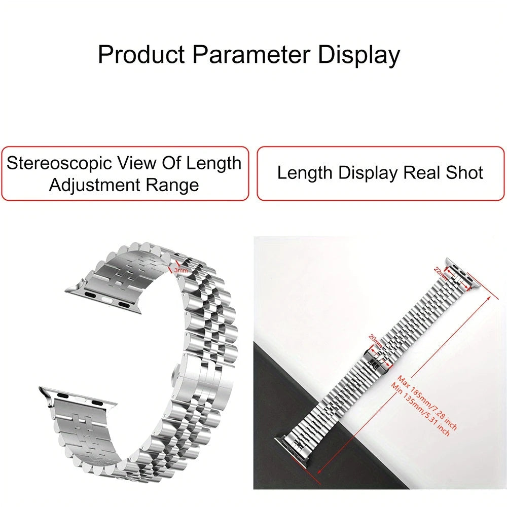 Stainless Steel Strap For Apple Watch Band Series 11/10/9/8/7/6/5/4/3/SE 3 Metal Bracelet For iWatch Ultra 3 49mm 45mm 44mm 46mm