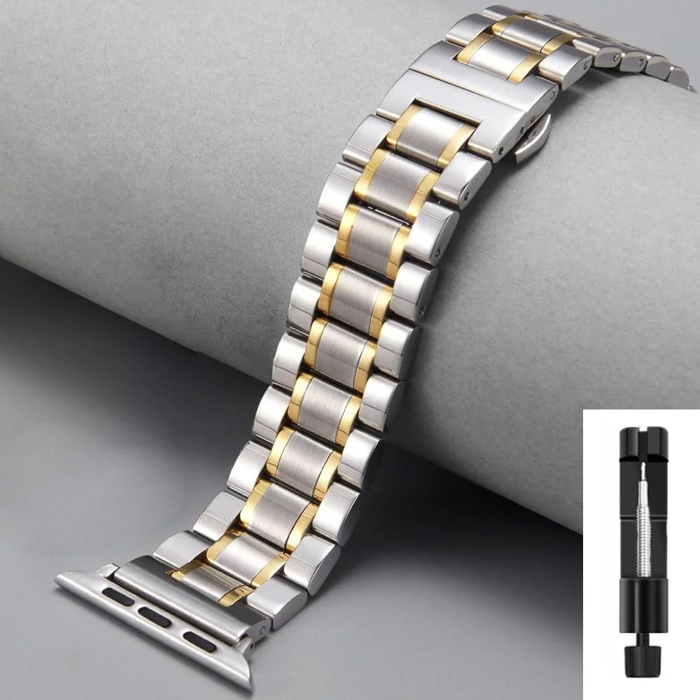 Stainless Steel Strap For Apple Watch Band Series 11/10/9/8/7/6/5/4/3/SE 3 Metal Bracelet For iWatch Ultra 3 49mm 45mm 44mm 46mm