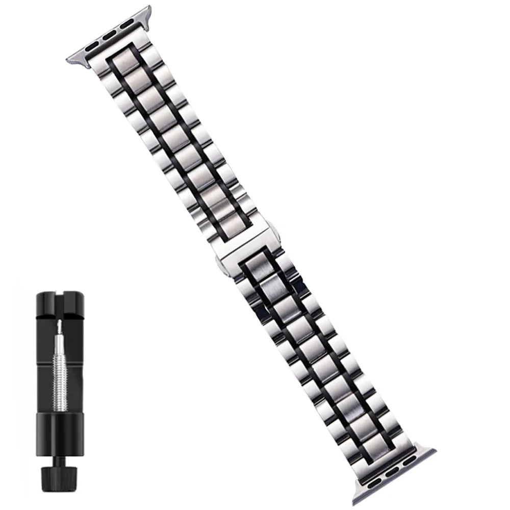 Stainless Steel Strap For Apple Watch Band Series 11/10/9/8/7/6/5/4/3/SE 3 Metal Bracelet For iWatch Ultra 3 49mm 45mm 44mm 46mm