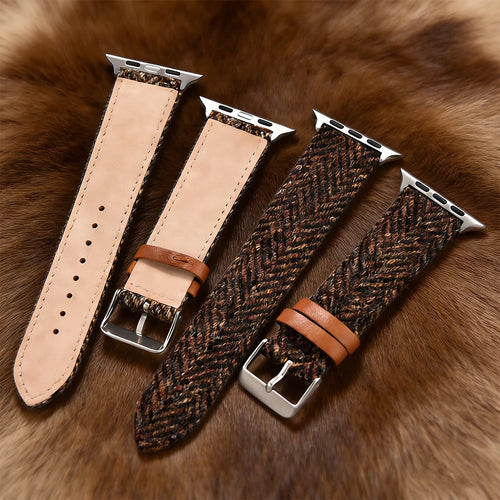 38mm 40mm 41mm 42mm 44 45 49mm Woolen Leather Watch Strap for Apple Watch Band Iwatch Series 8 7 SE 6 5 4 3 2 1 Watch Bracelets
