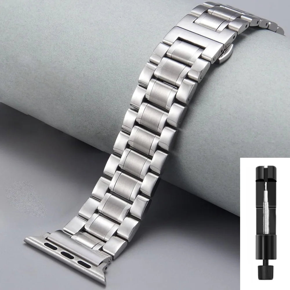 Stainless Steel Strap For Apple Watch Band Series 11/10/9/8/7/6/5/4/3/SE 3 Metal Bracelet For iWatch Ultra 3 49mm 45mm 44mm 46mm